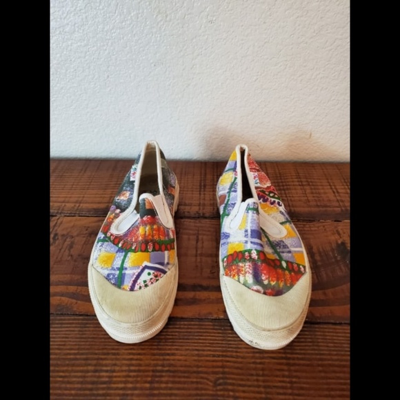 JAMS WORLD Vintage RARE 90s Abstract Retro Slip on Canvas Sneakers Shoes - Picture 4 of 7